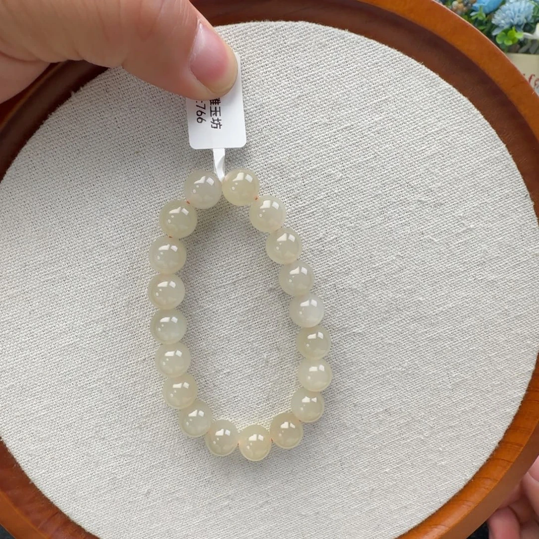 和田玉未镶嵌手链卡10钢板料蜂蜜水微猫，5