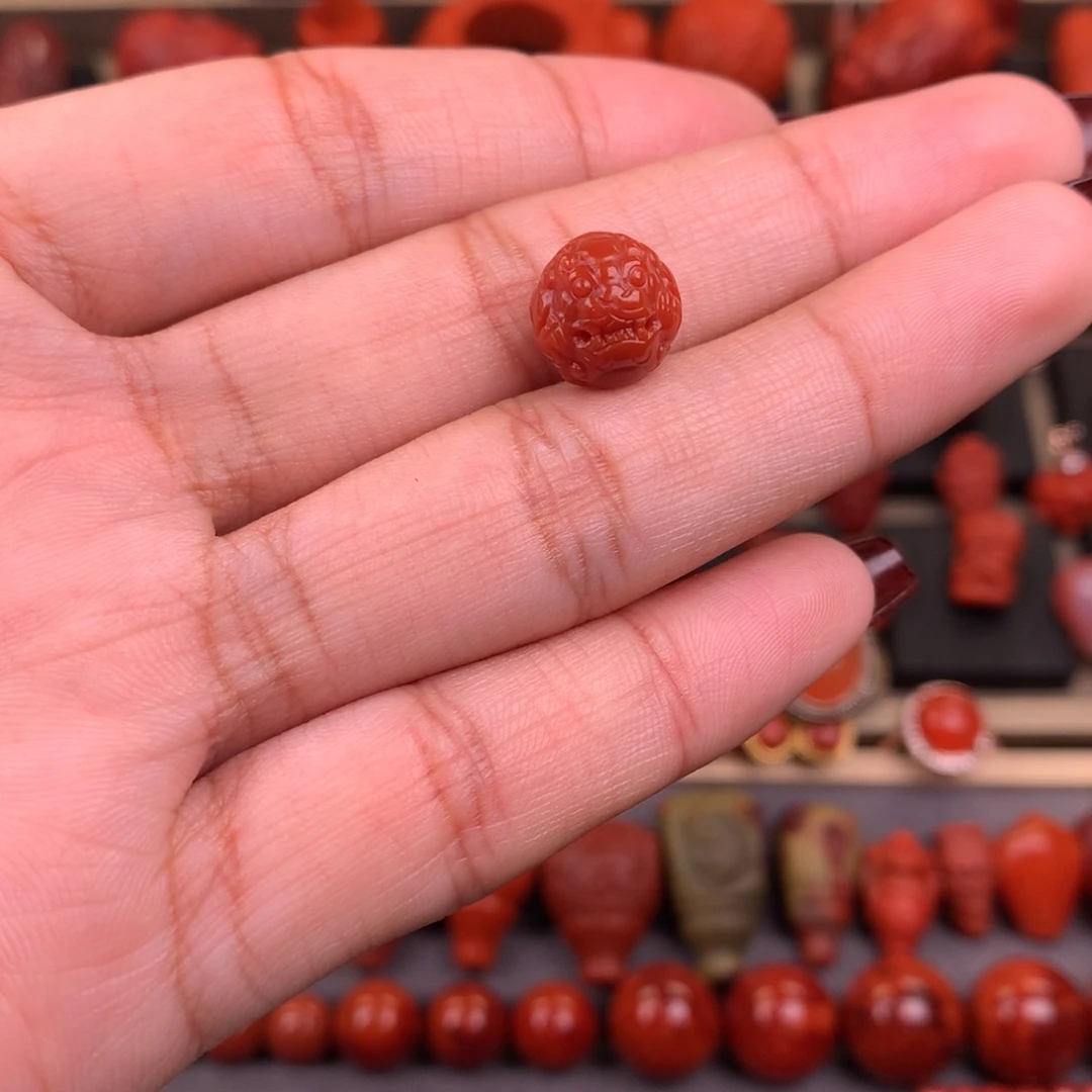 南红玛瑙未镶嵌貔貅圆珠10+