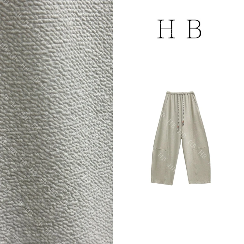 HB【简以时光】6836 百搭素皱棉感香蕉裤阔腿显瘦休闲宽松韩系