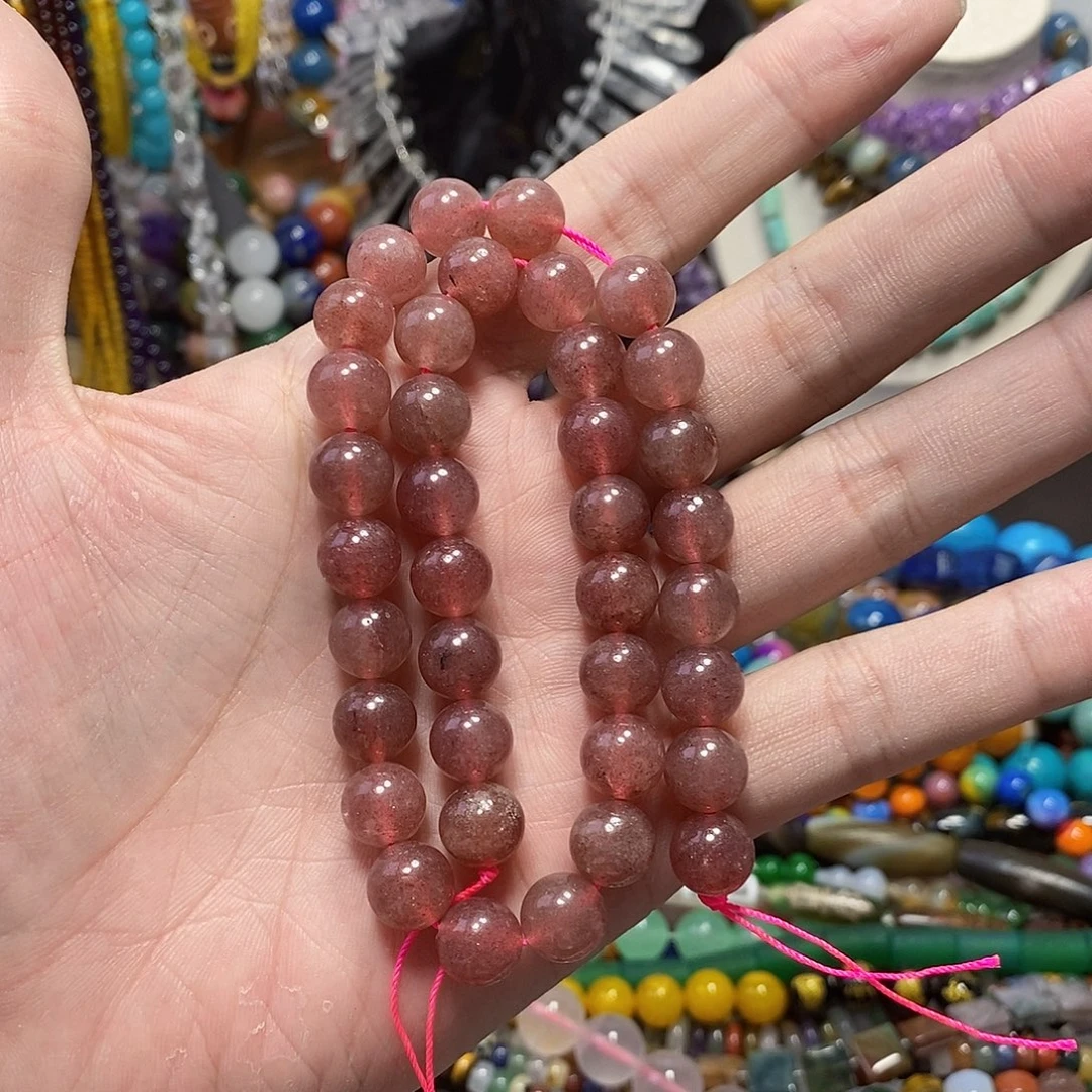 渡***）石英质玉未镶嵌，草莓晶10mm，