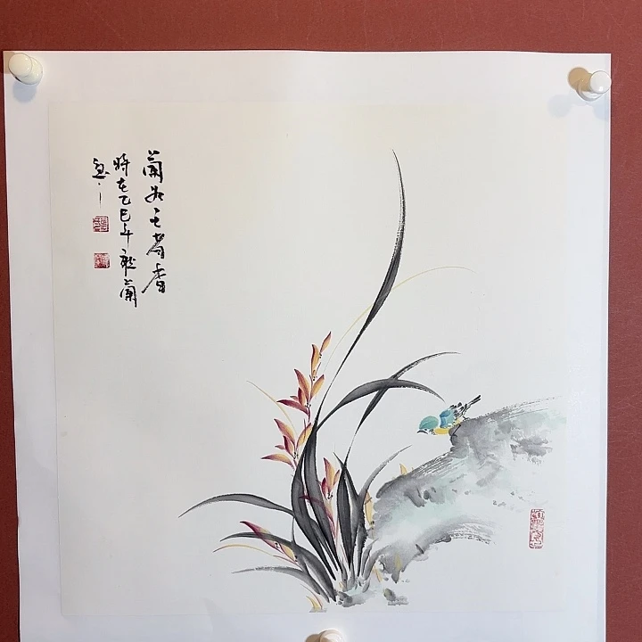 国画听兰老师花鸟