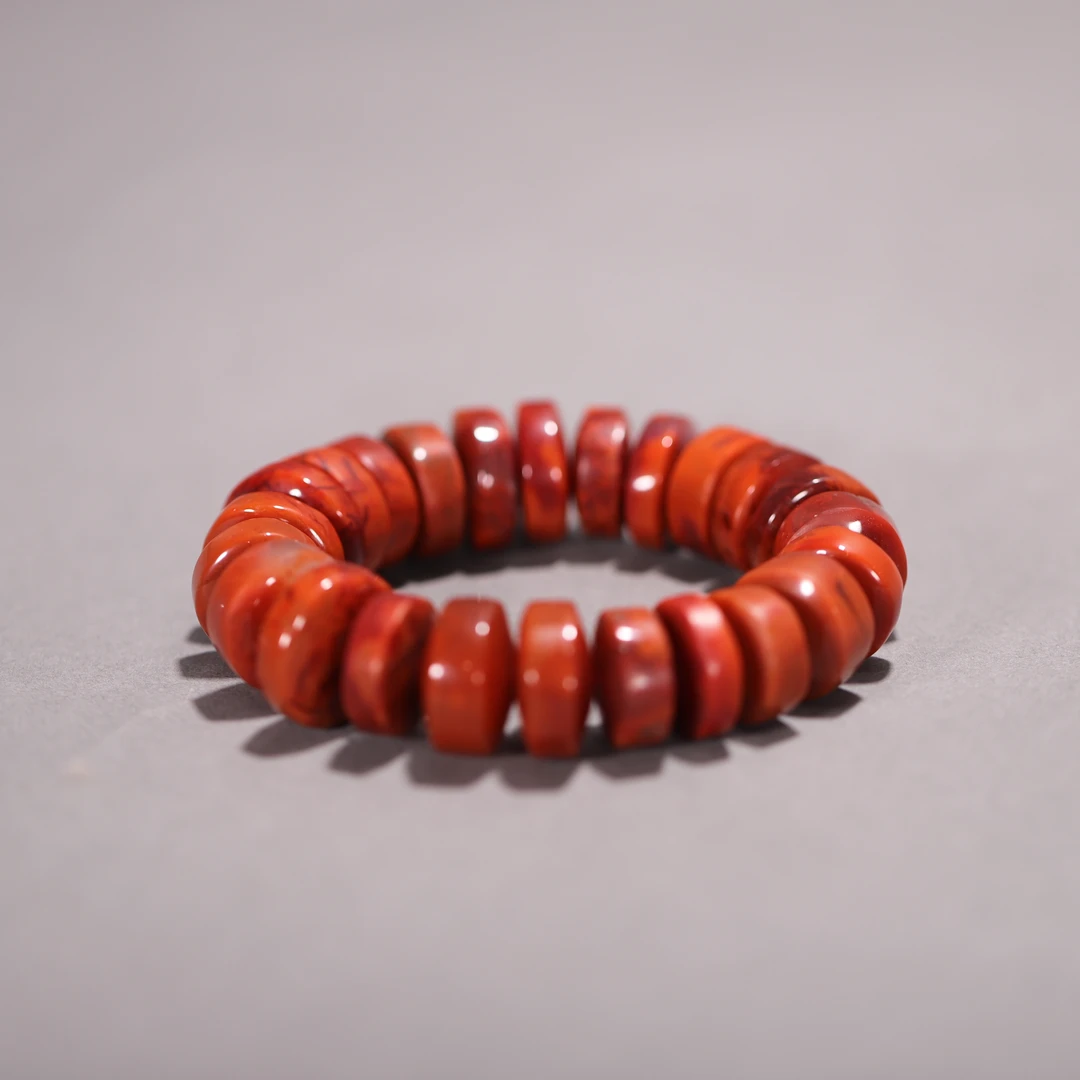 lot28  DY4228 清代 红玛瑙手串