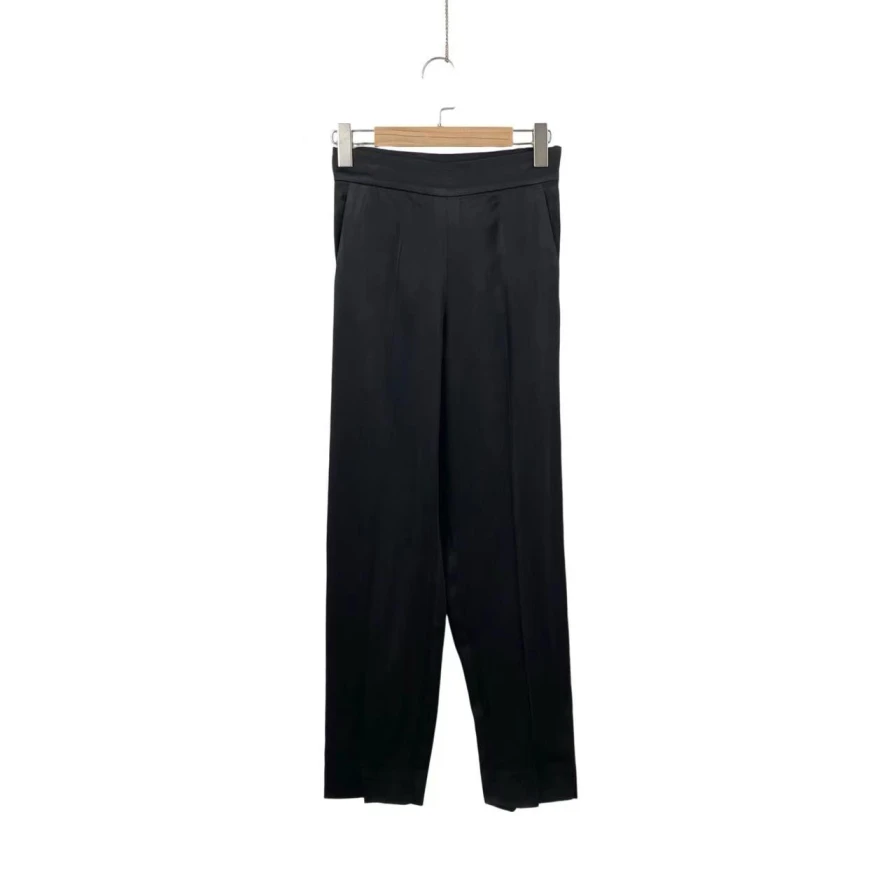 99新 MaxMara qq零零九三 醋酸纤维  黑色丝绸长裤 34码