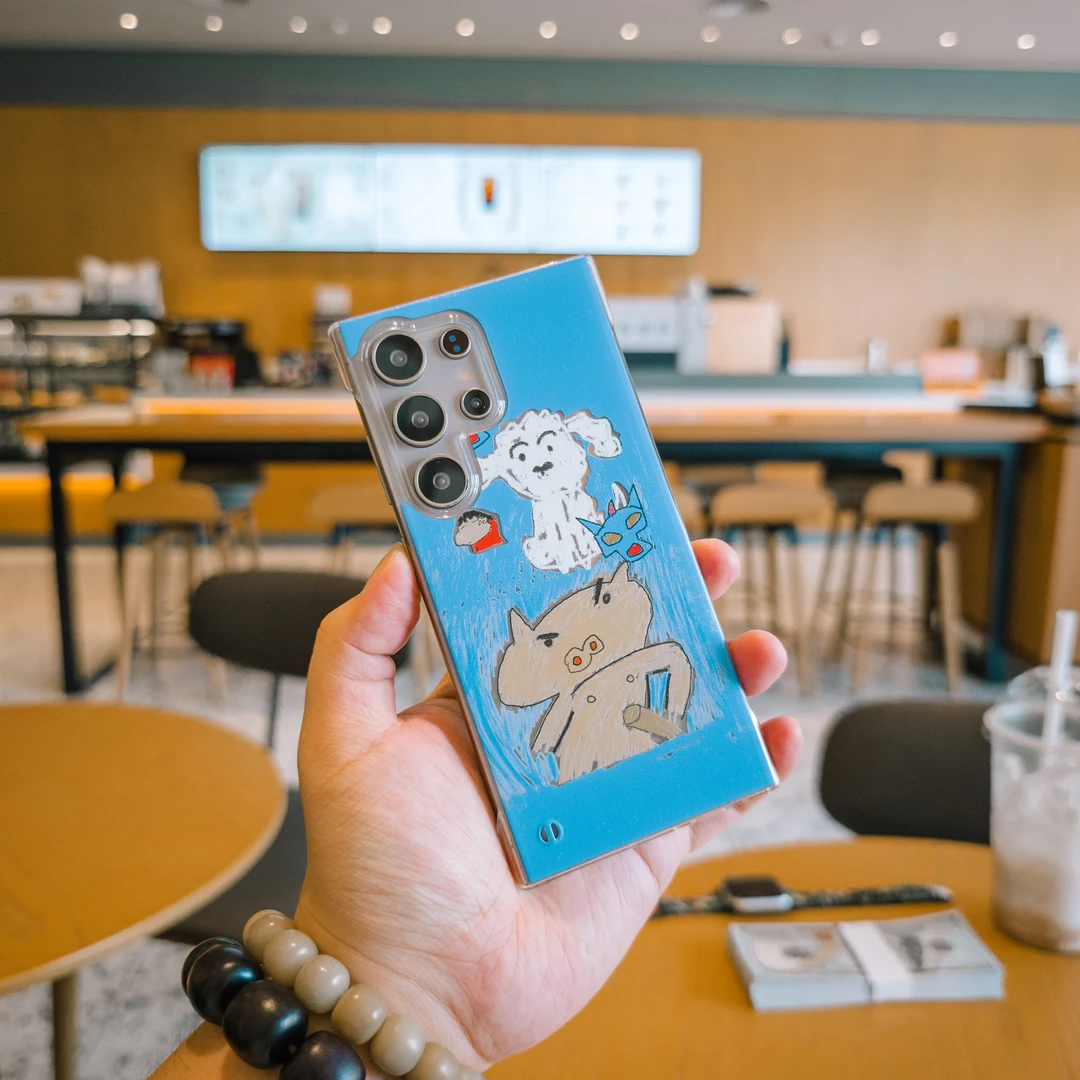 适用三星S23系列手机壳新品肥嘟嘟左卫门手绘ins风手机壳