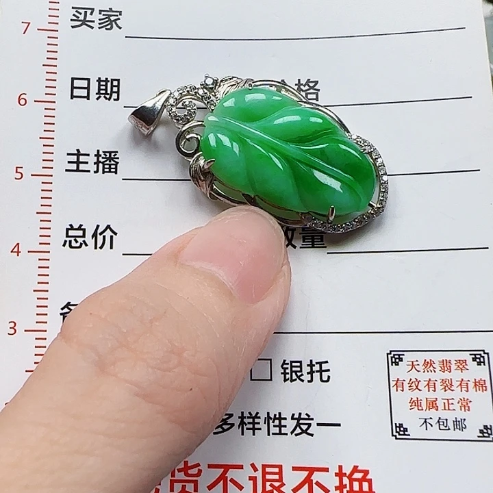 翡翠银S925镶嵌颈饰天然