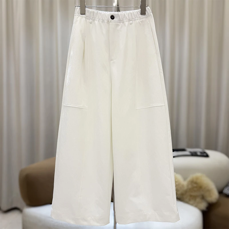 zaw大码女裤秋季宽松阔腿山本裤胖mm大腿粗屁股大休闲直筒裤25371