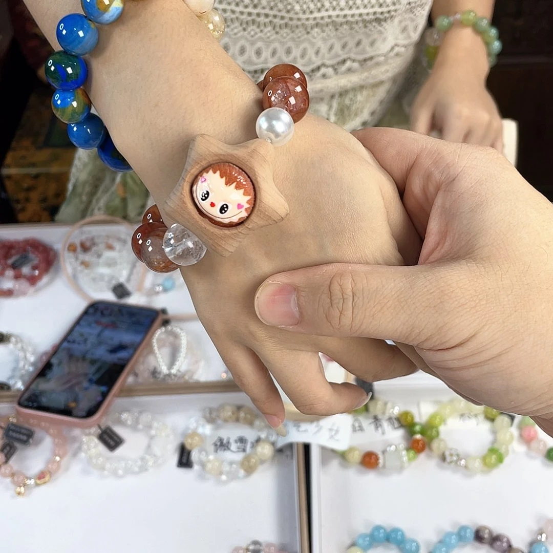 水晶手链银S925镀金镶嵌