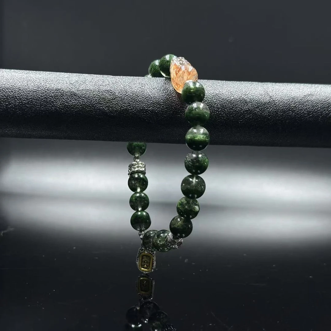 非金属玻璃手链 ZZ041  绿色SJ圆珠单圈手链