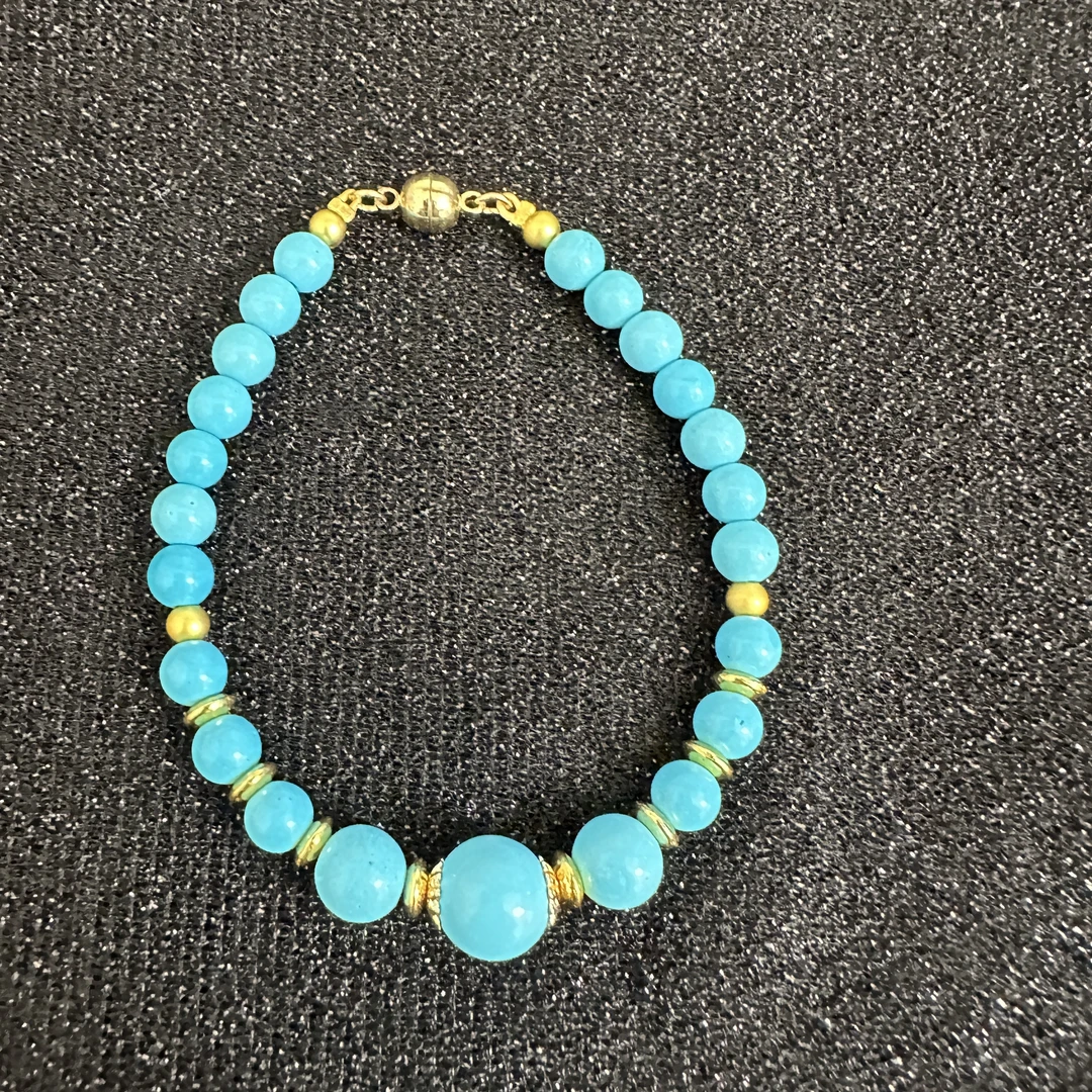 蓝色圆珠文玩原创设计挂件串链子