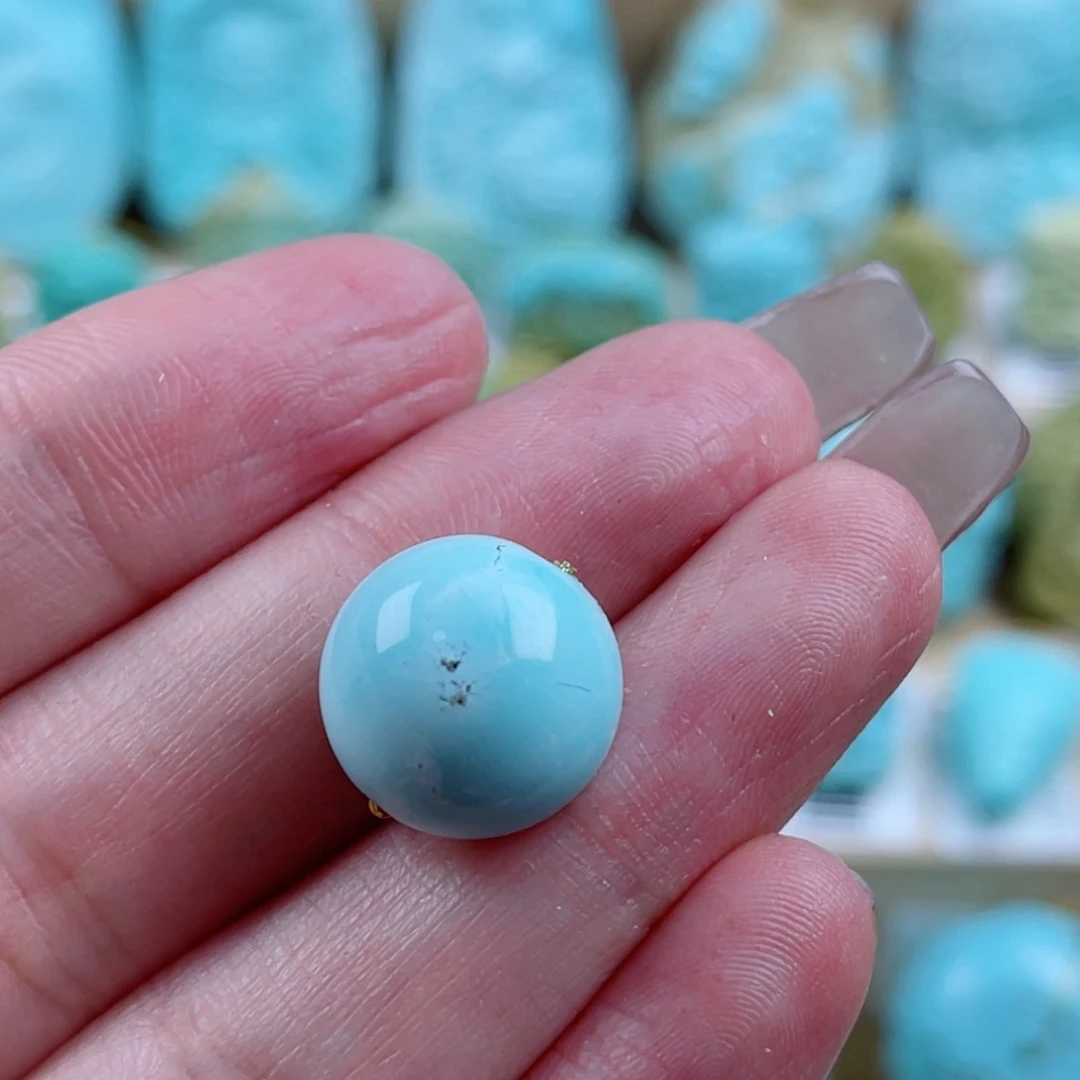 绿松石未镶嵌珠宝奇石13.6mm