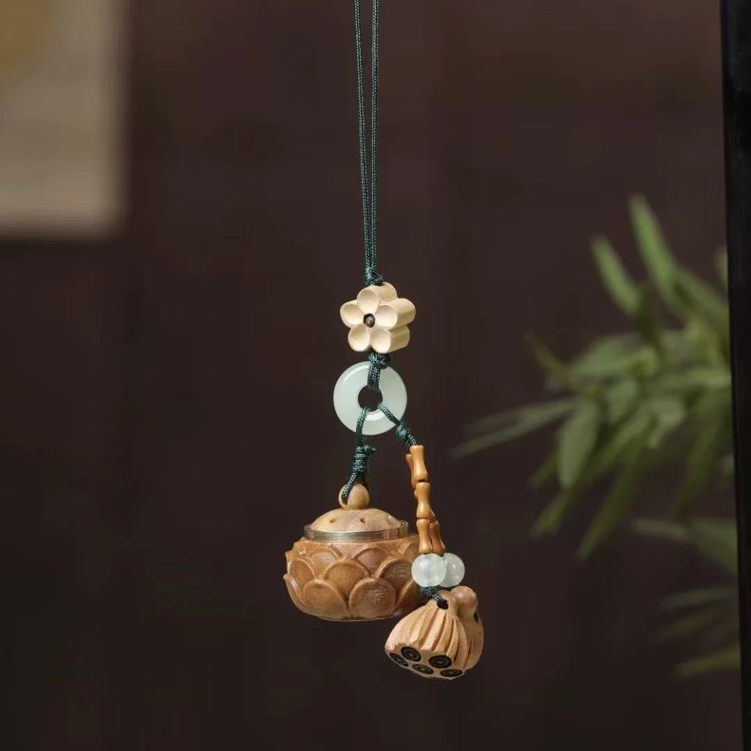 【好事莲莲】绿檀莲花香囊（配一瓶香珠）GJ-12