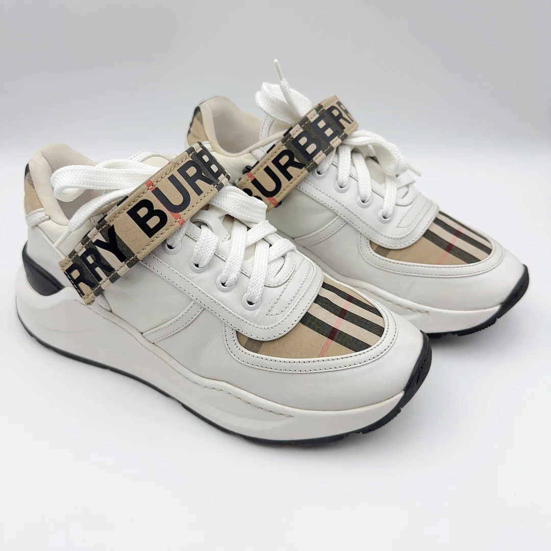 95新 BURBERRY/博柏利 /36码/经典格纹运动鞋