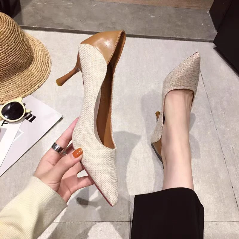 801-1000~春秋新款法式缎面浅口单鞋女设计感小众2025年百搭性感