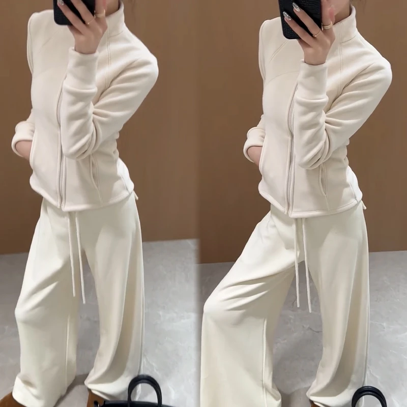 2025秋冬新款时尚显瘦气质网红高档套装女高级百搭宽松大码两件套