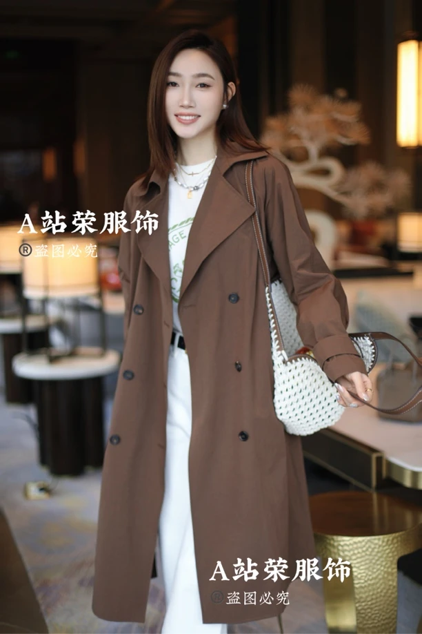 【荣姐精选】袖口珠链长风衣