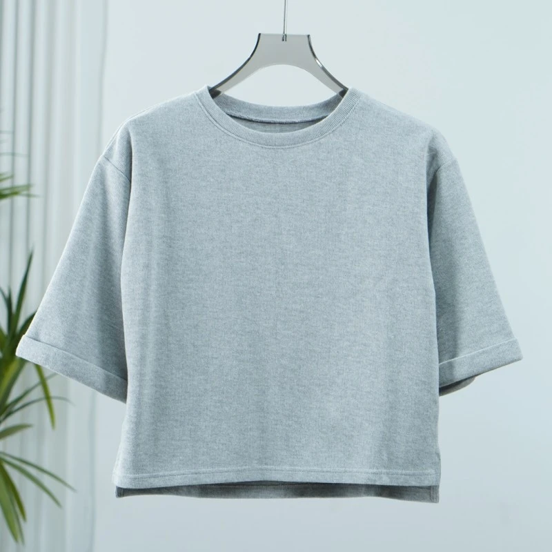 Y456   女装时尚撤柜短袖T恤灰色