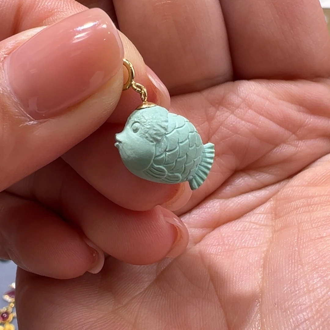 绿松石配件18K金镶嵌配件