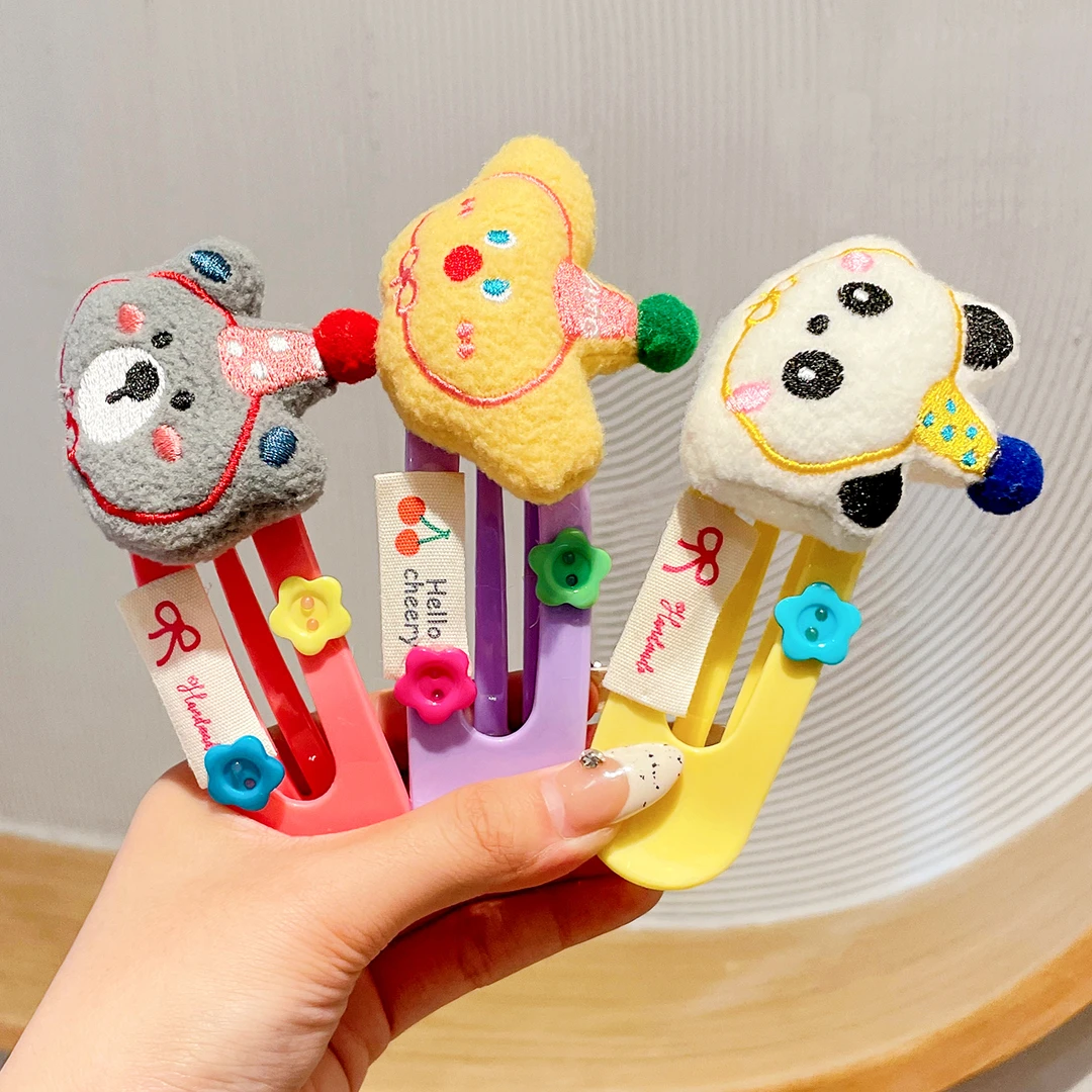 卡通小动物碎发神器发夹前额侧边刘海夹可爱发卡儿童鸭嘴夹子头饰