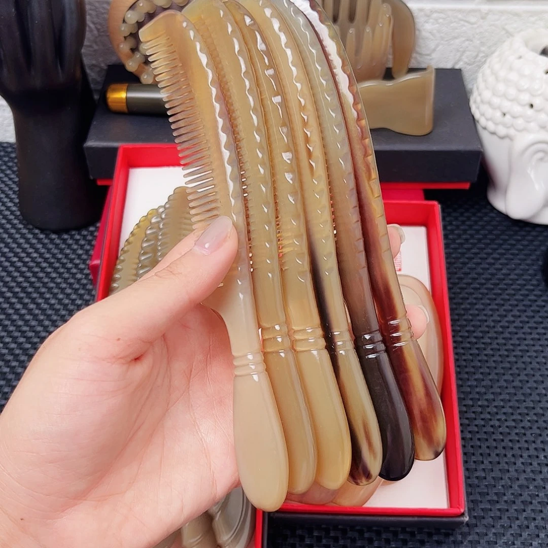 纯牛角手工制作牛角梳