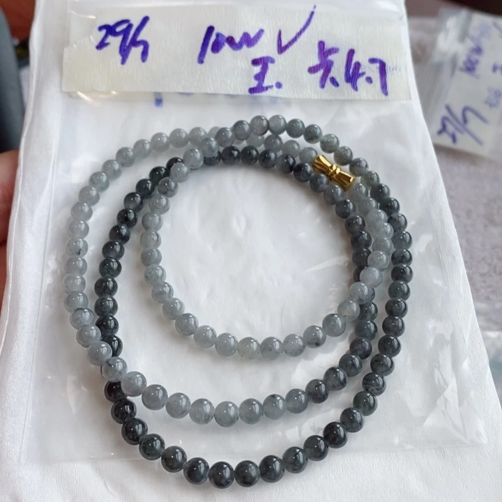 定制翡翠未镶嵌缅甸翡翠a货乌鸡手链项链卡4.7