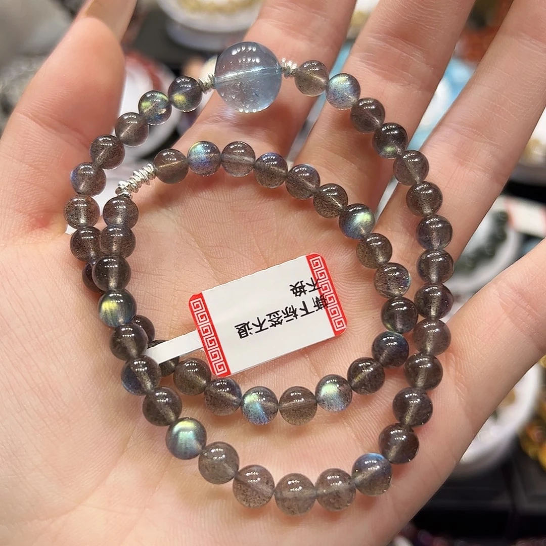 长石手链未镶嵌sg5灰月光设计款多圈6+