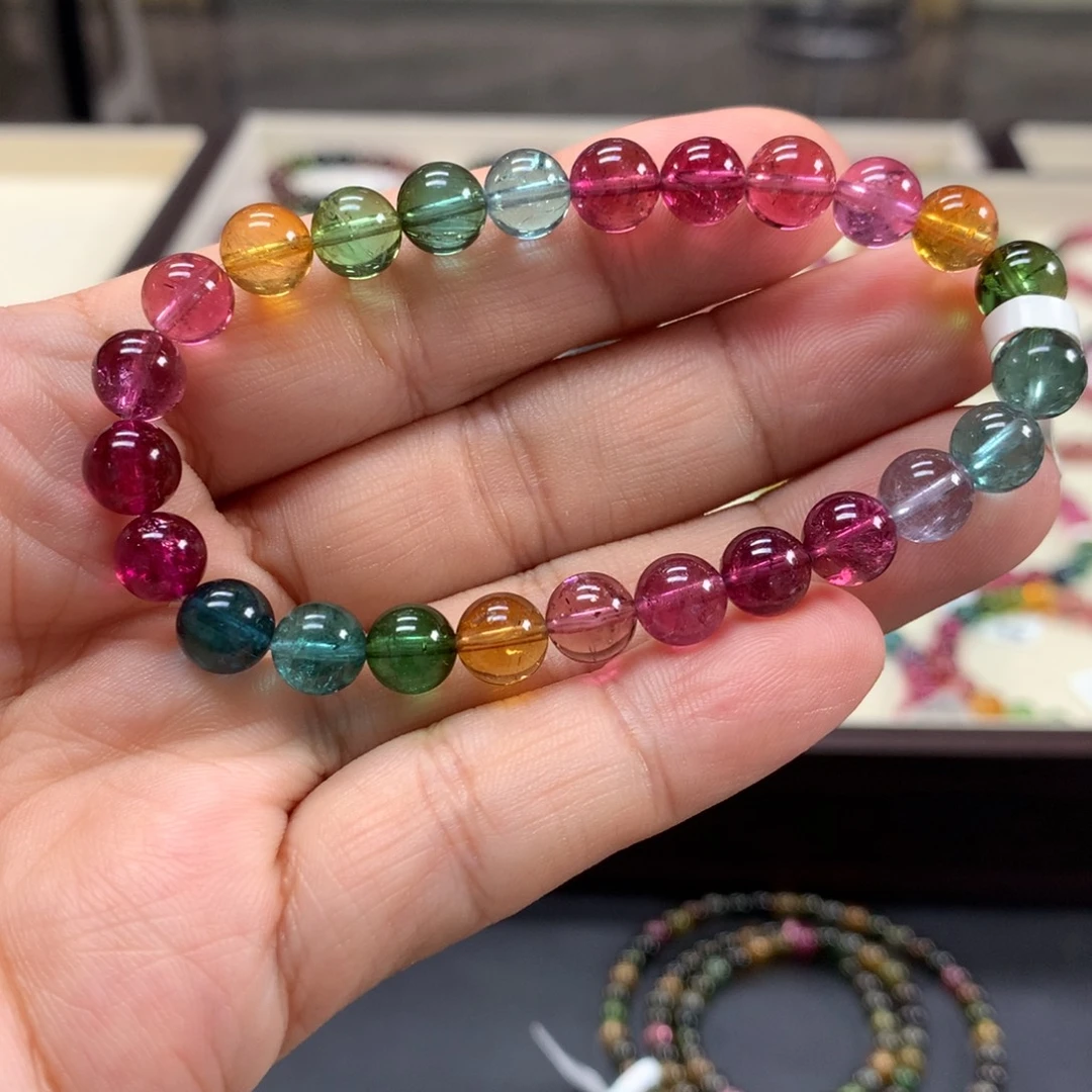 未镶嵌手链碧玺7.6左右