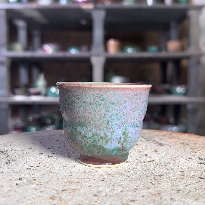 瓷片钧瓷小摆件杯子664
