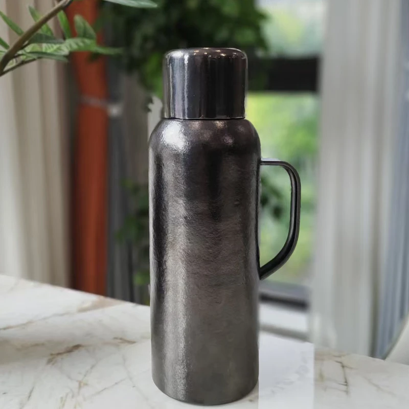 【新品】1000ml机械温显内外双层纯钛保温壶高端磁吸盖焖茶杯大容量