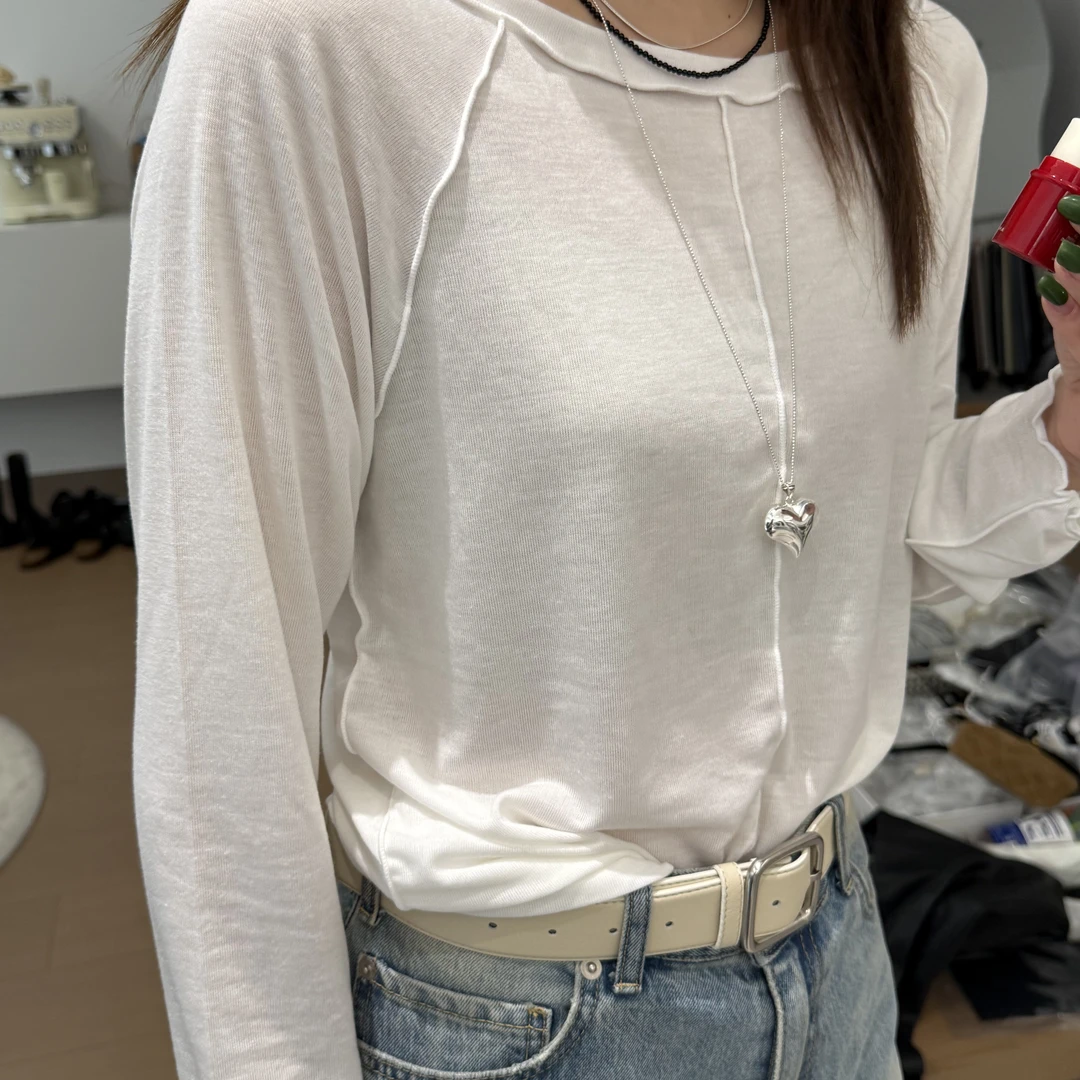 【慧姐韩国正品】25秋冬新款U木耳边T恤17663592/N0退N0换