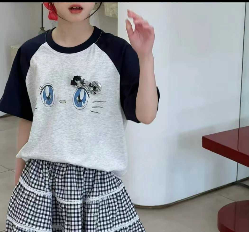 《昊妈家》女童夏季印花韩版短袖8708