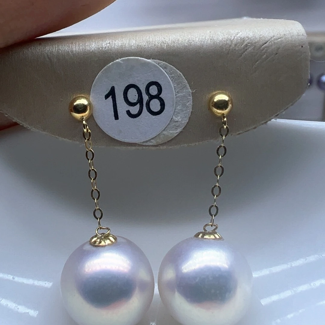 18K金镶嵌淡水珍珠耳饰