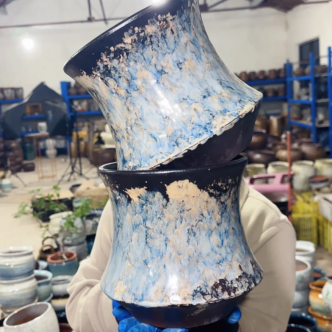 紫砂花盆高20口18
