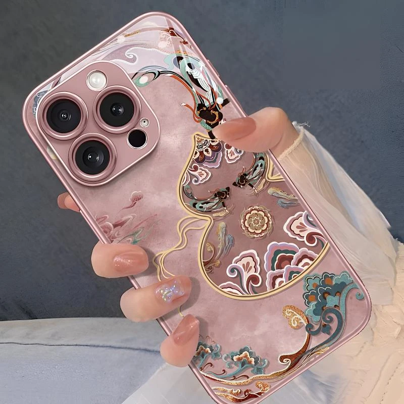 敦煌半边葫芦适用苹果16pro手机壳iphone15promax网红中国风时尚p