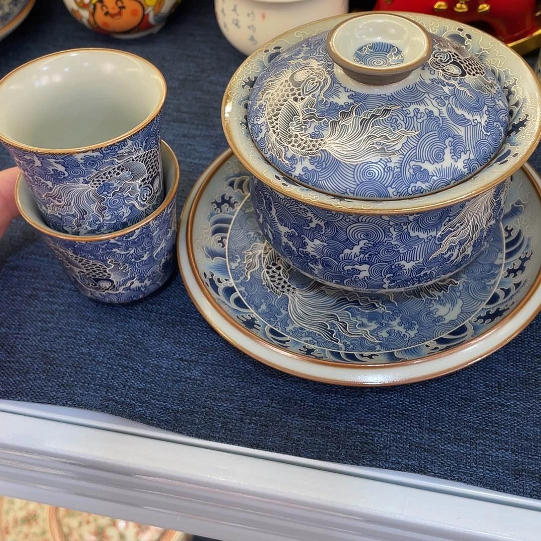 陶景德陶瓷盖碗茶具