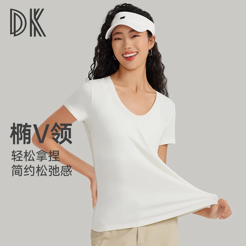 DK“冰糯垂凉”牛奶蛋白纤维 简约T恤 弹力休闲运动3179