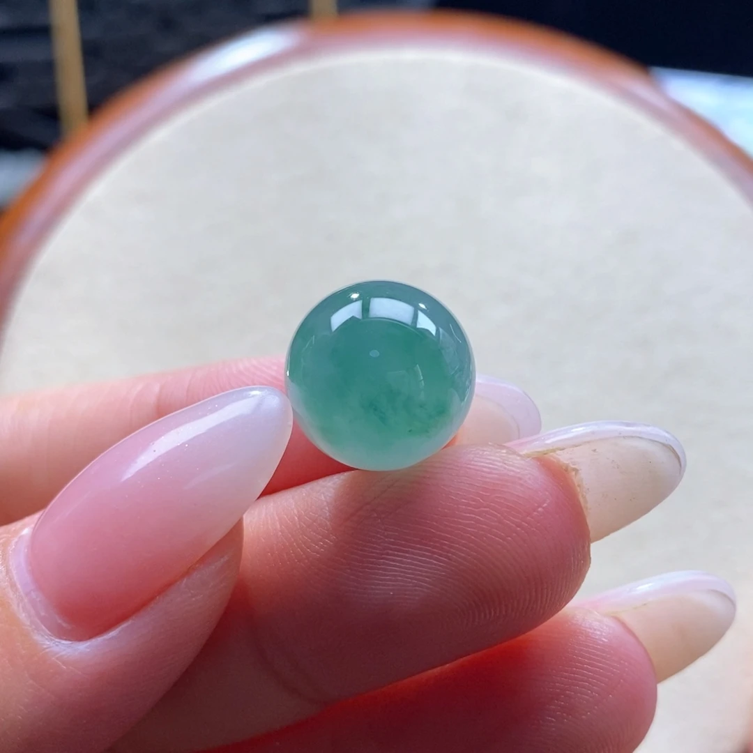 翡翠未镶嵌颈饰翡翠半蓝绿珠卡13.9m