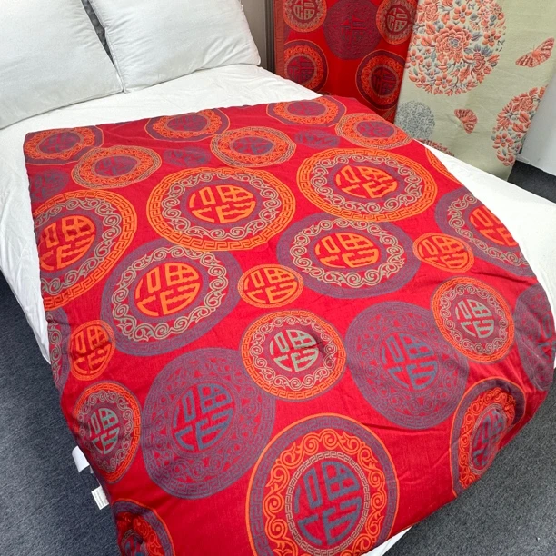 【圆福】120*150纯棉有氧双层纱亲肤大豆被