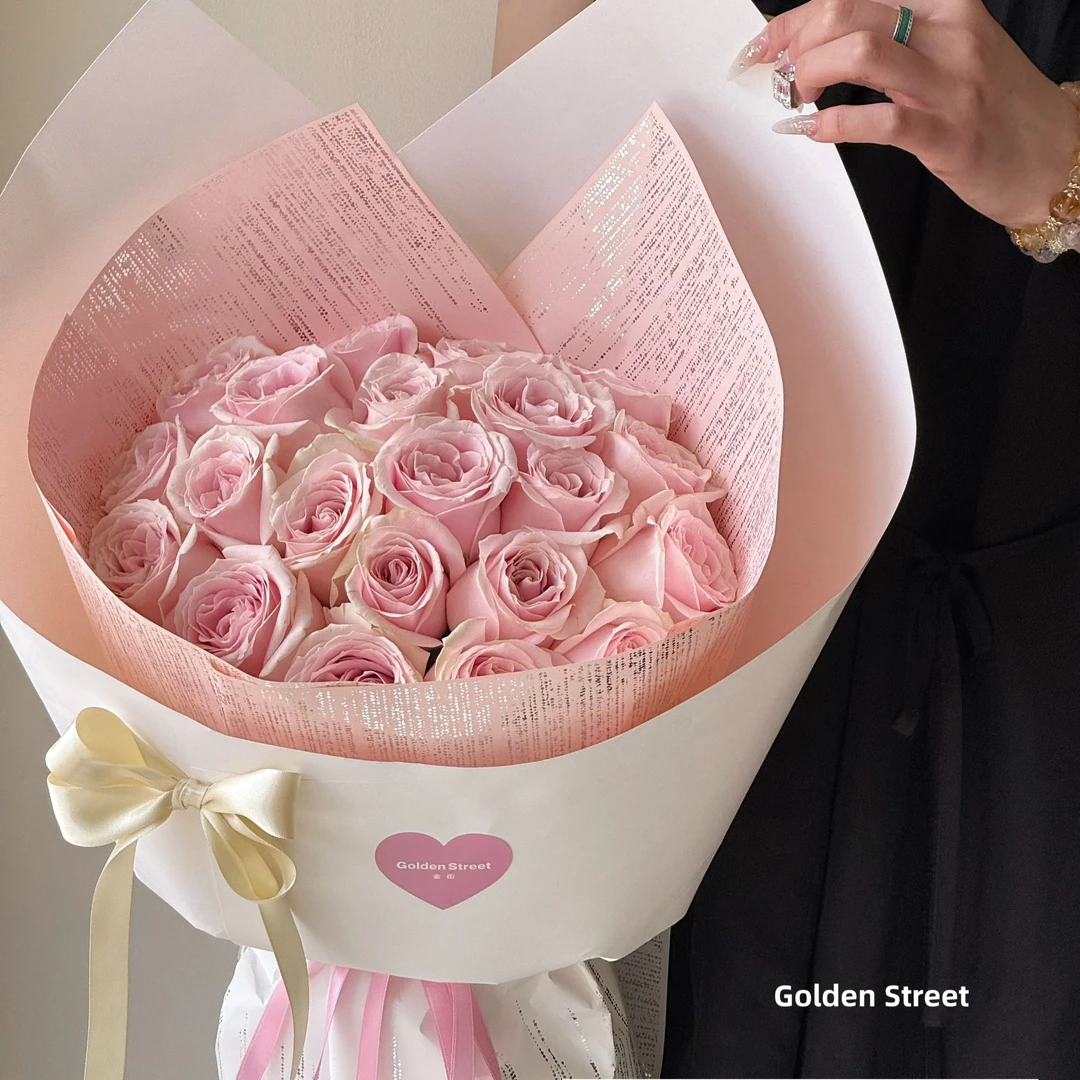 花略 新款繁星碎钻烫银系列加厚防水包花纸