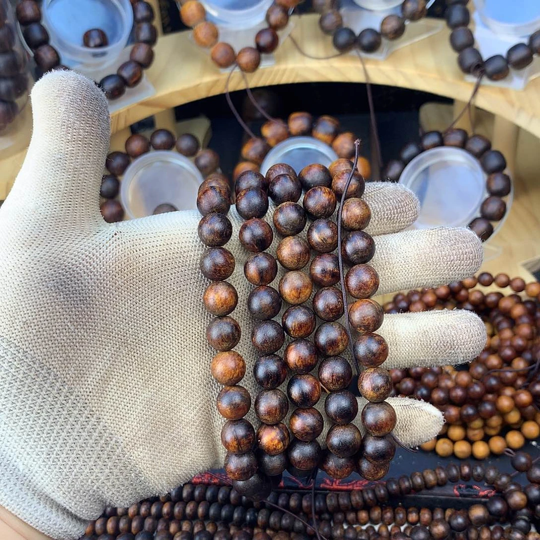 贡木手串/手链11红黑火焰多圈粗抛特惠