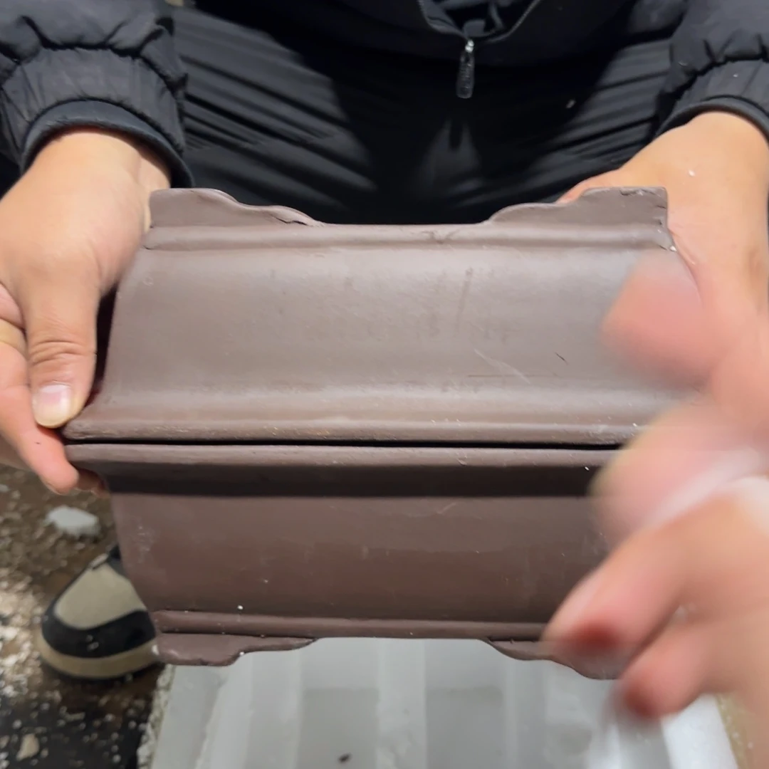 紫砂花盆口径26 18高度10厘米