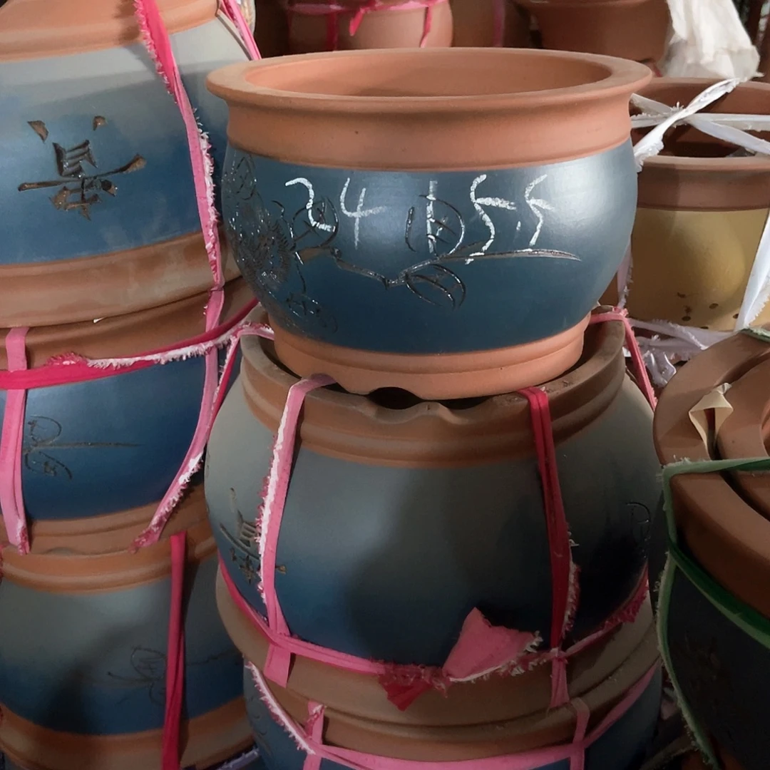 紫砂花盆金鱼缸盆一个