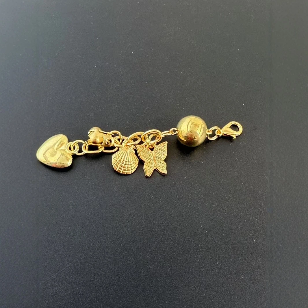 金色爱心贝壳钥匙链 蝴蝶包包链笔袋装饰链