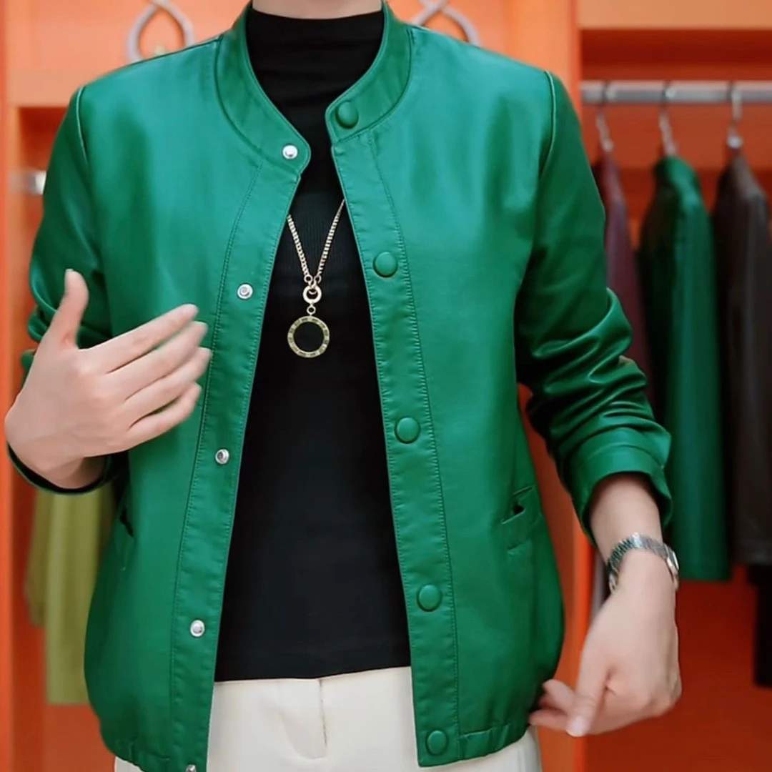 时尚2025皮衣外套新款宽松皮夹克显瘦休闲百搭皮衣女韩版短款