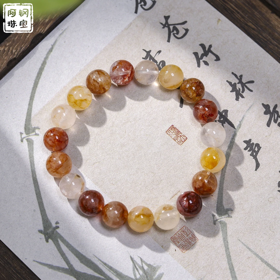 天然胶花水晶（10mm+）天然水晶手串五行能量充电多样性发其一JH107