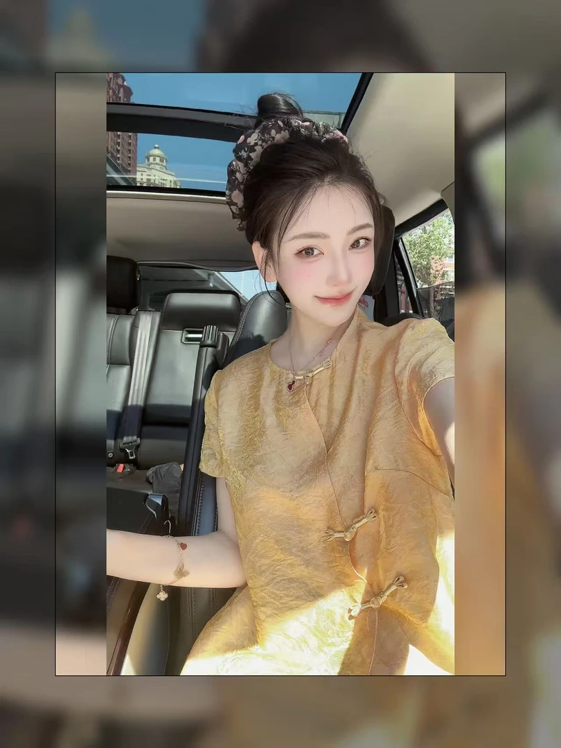6588/#新款夏季新中式《绮梦提花》时尚复古中国风提花短袖百搭上衣