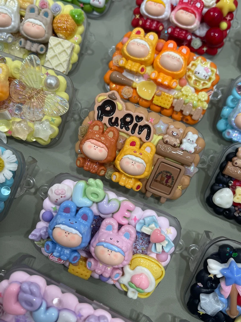 【拆袋】阿玛莉莉丝手作小兔萌粒手机背夹装饰