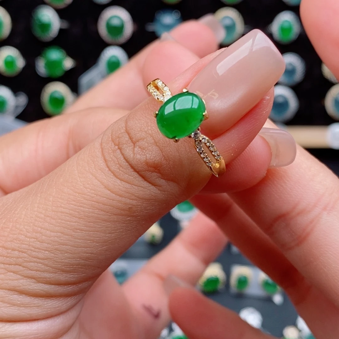 银S925镶嵌戒指翡翠