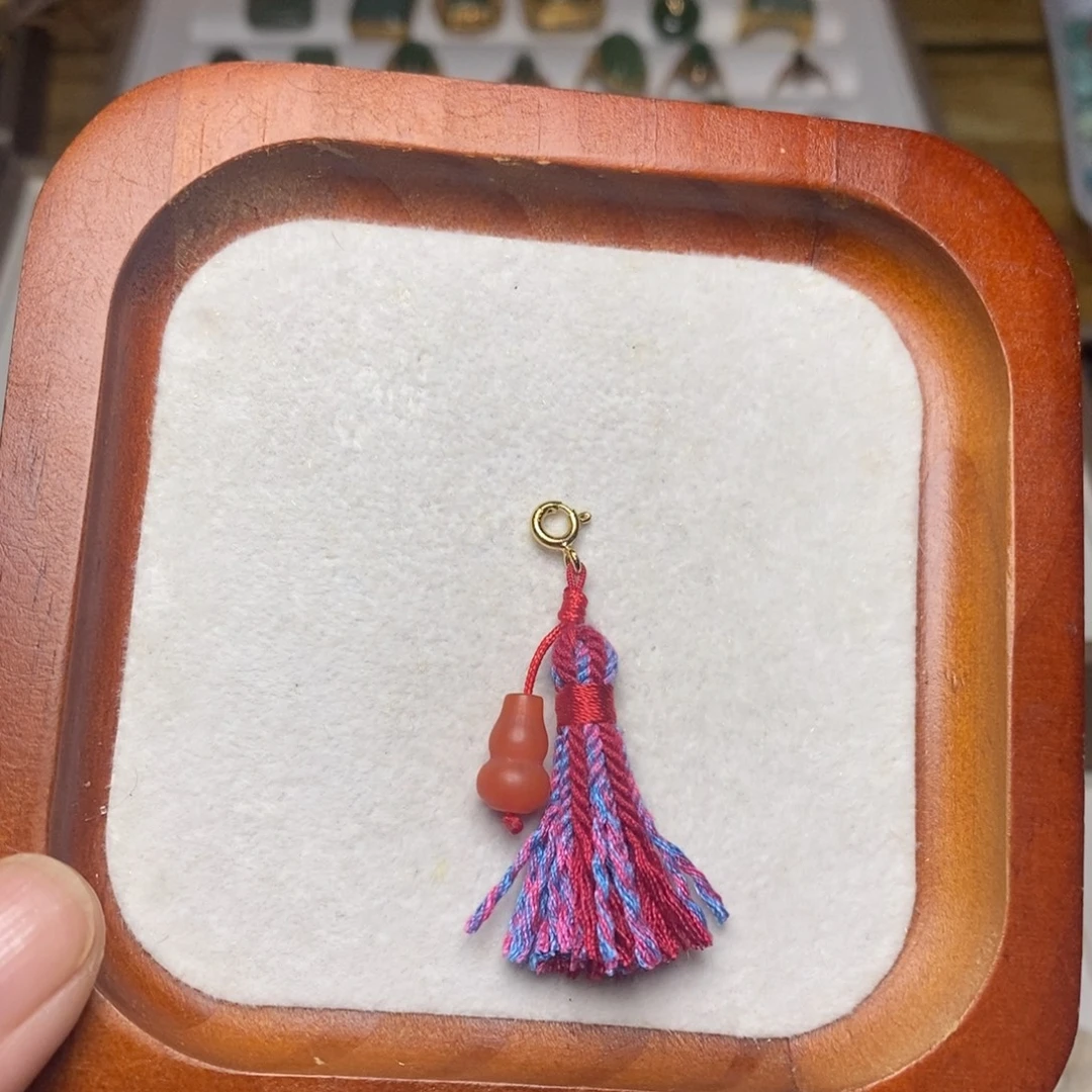 南红玛瑙银S925镶嵌南红小葫芦挂件