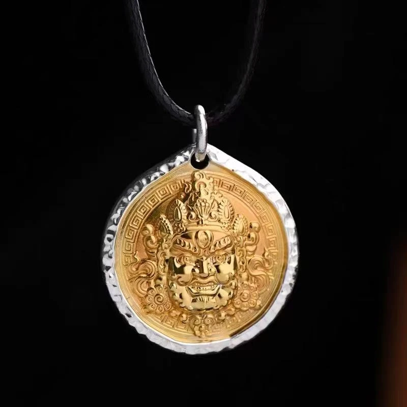 足银银制品 【SG】藏式国风黄财财古风吊坠 编绳发 CT717