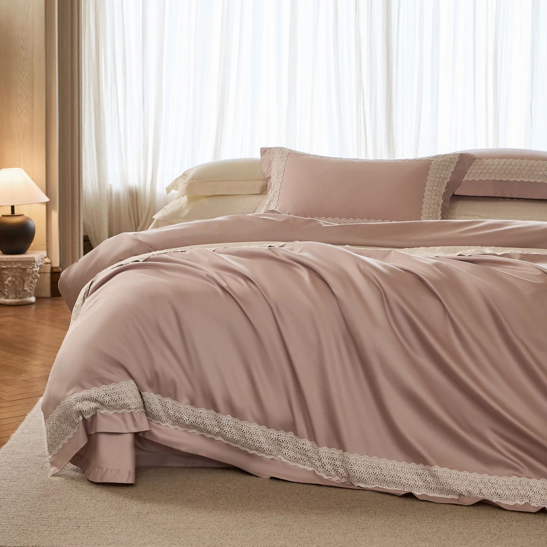 【豆爸专享】House Beautiful轻奢高支全棉水溶花边蕾丝套件—绮梦织